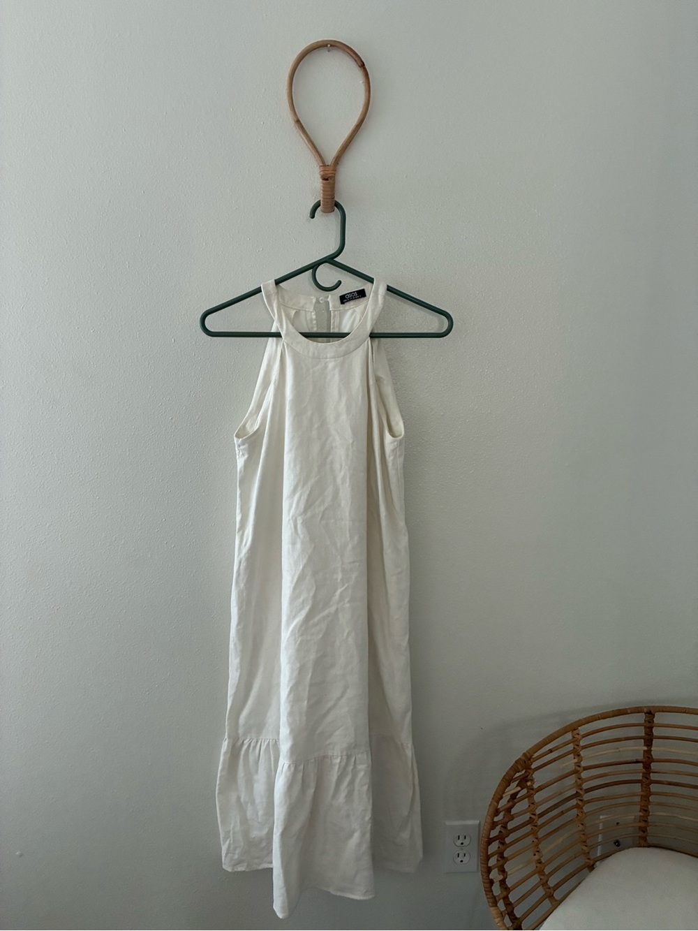 ASOS White Tiered Halter Dress